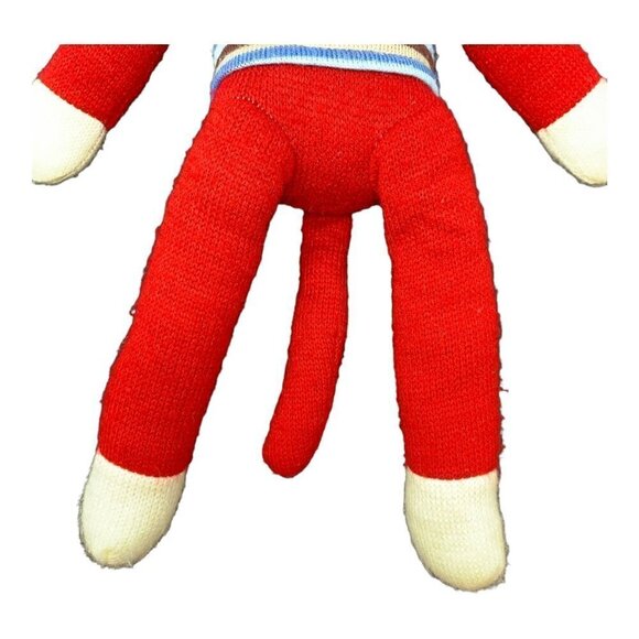 Sock Monkey Dan Dee Red Striped Shirt 18" Collectors Choice Plush Stuffed Animal - Picture 4 of 11